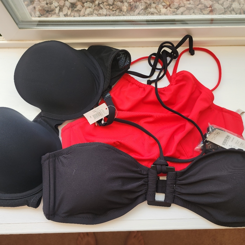 2 JCrew swim tops & VICTORIA SECRET BRA.
